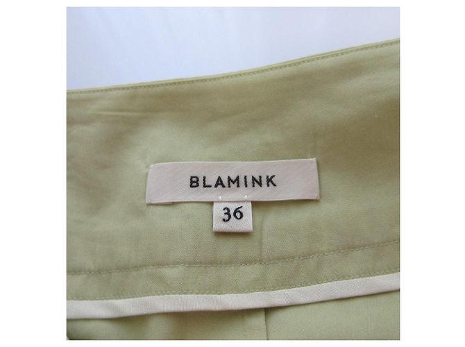 Autre Marque Calça reta de algodão e seda BLAMINK Verde - vista 7