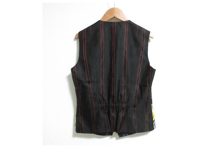 Chaleco de seda Hermès con estampado de pájaros 40 Negro - vista 2