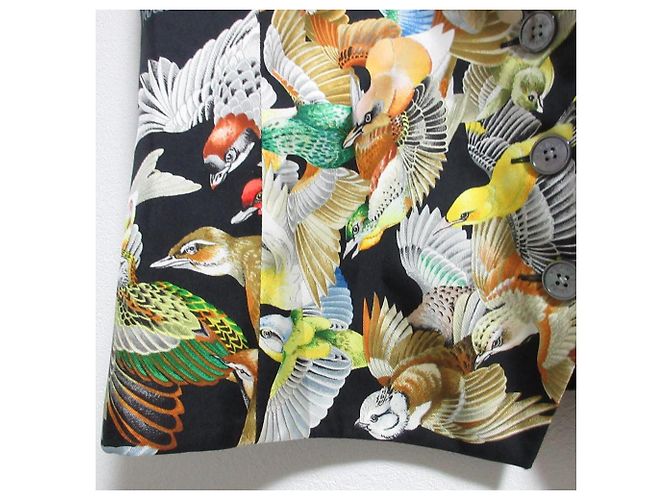 Chaleco de seda Hermès con estampado de pájaros 40 Negro - vista 4