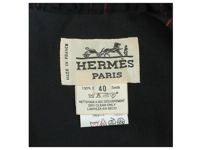 Chaleco de seda Hermès con estampado de pájaros 40 Negro - vista 6