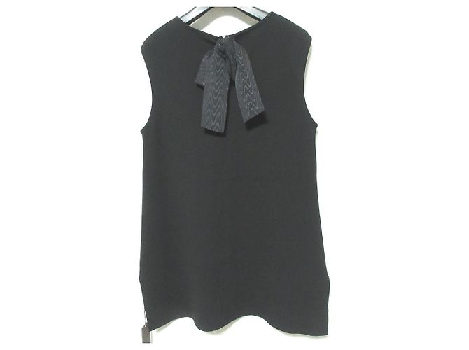 Autre Marque FOXEY Robe en maille à ourlet à volants et deux froufrous Noir - vue 2