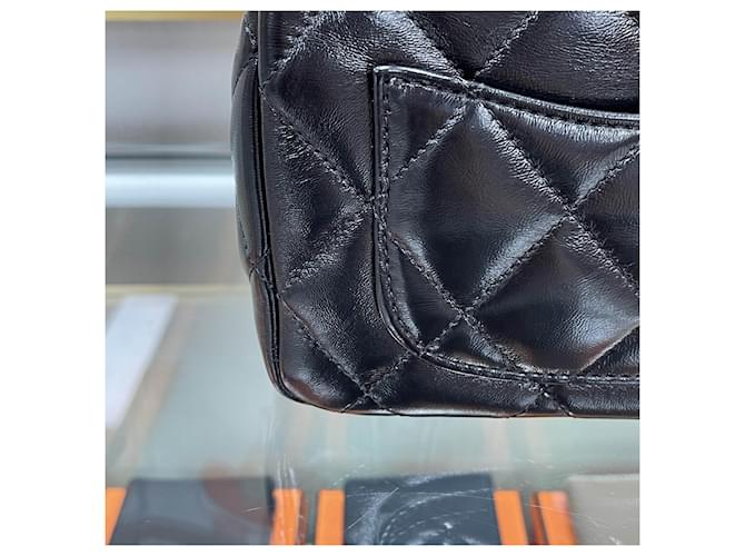 Chanel Mini borsa con patta e manico nera e oro Nero - vista 9