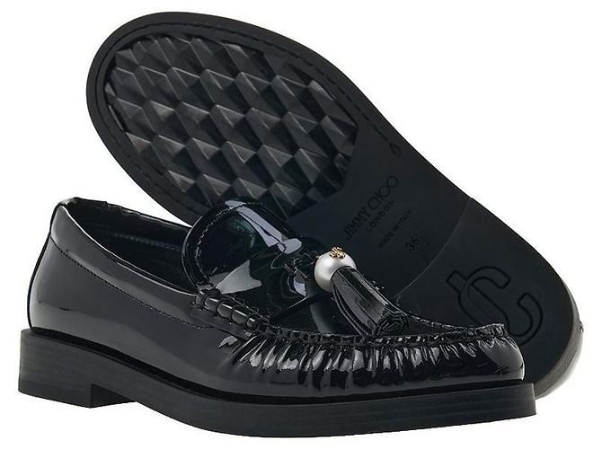 Jimmy Choo Mocassini da donna ADDIE PEARL PAT BLACK Nero - vista 5