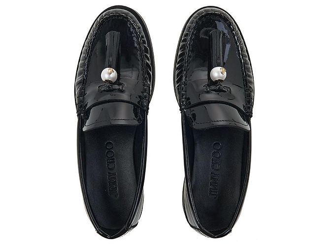 Jimmy Choo Mocassini da donna ADDIE PEARL PAT BLACK Nero - vista 6