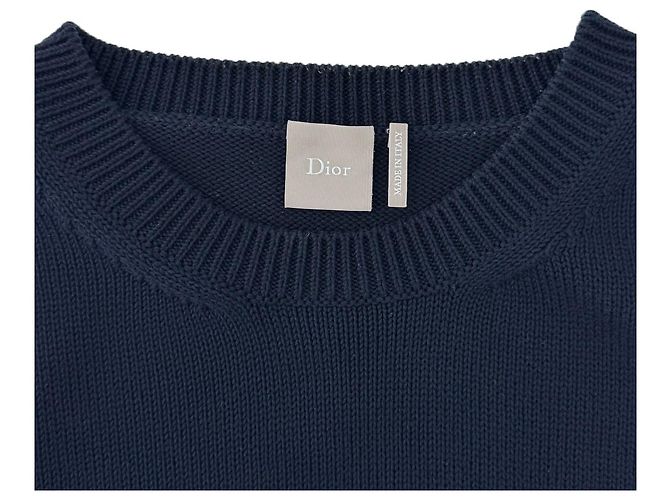 Oblique Dior Jersey-Strickpullover für Herren mit schräger Tasche Navy Blau XL - Ansicht 11