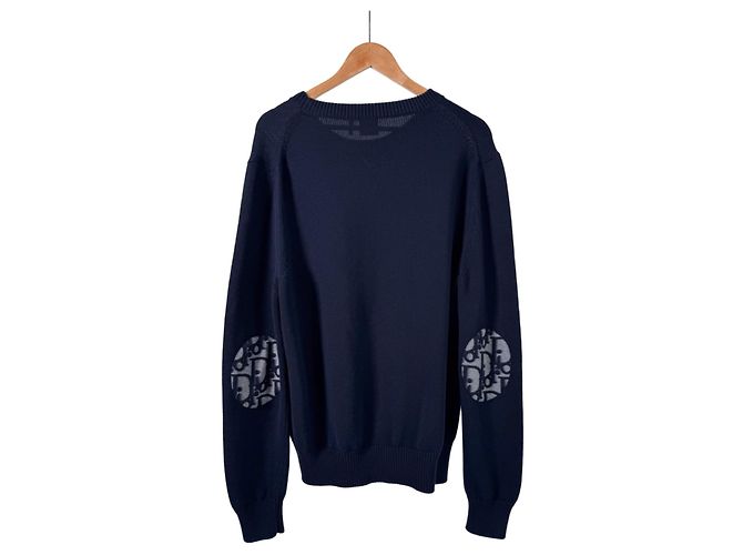 Oblique Dior Jersey-Strickpullover für Herren mit schräger Tasche Navy Blau XL - Ansicht 6