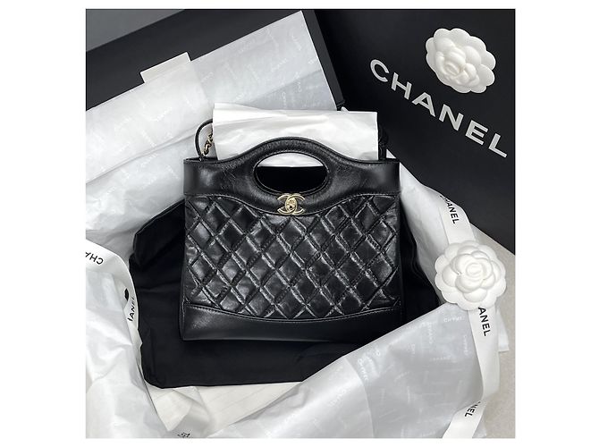 Chanel Borsa New Mini Chip Crossbody Black Gold Nero - vista 2
