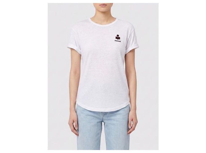 Isabel Marant Leinen T-Shirt mit Logo Rot - Ansicht 4