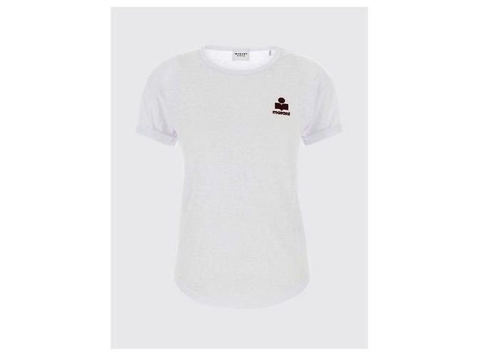 Isabel Marant Leinen T-Shirt mit Logo Rot - Ansicht 5