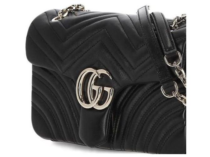 Gucci Borsa a tracolla GG Marmont media Nero - vista 7