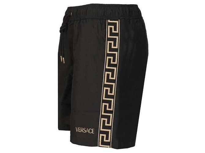 Versace Pantaloncini da bagno in jacquard Nero - vista 6