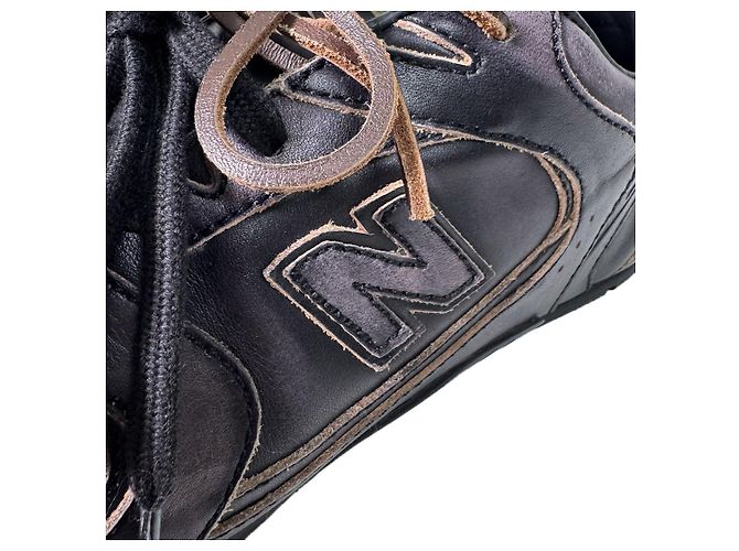 Miu Miu Sneakers New Balance SL Leather Lace Black Nero - vista 13