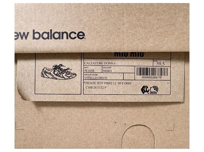 Miu Miu Sneakers New Balance SL Leather Lace Black Nero - vista 16