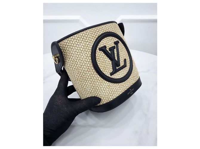 Louis Vuitton Piccola borsa bucket in rafia Multicolore - vista 2