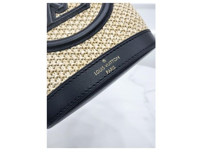 Louis Vuitton Piccola borsa bucket in rafia Multicolore - vista 4