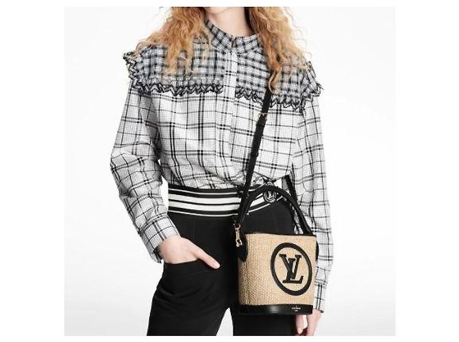 Louis Vuitton Piccola borsa bucket in rafia Multicolore - vista 8