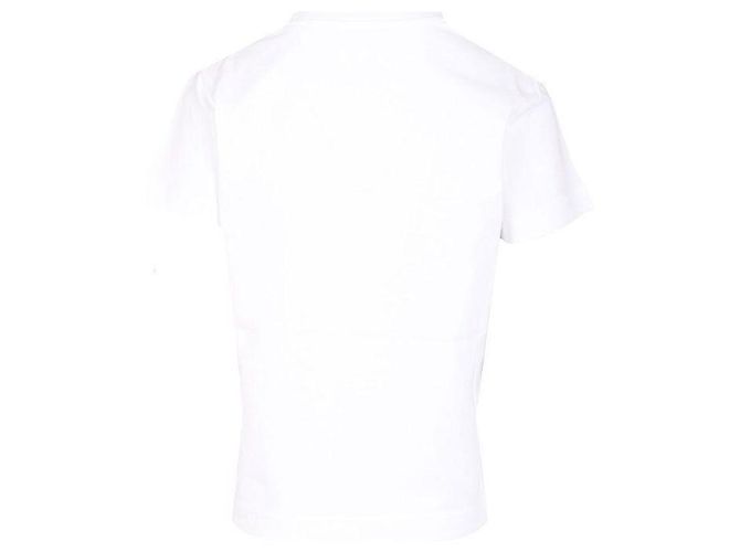 Moncler Kurzärmeliges Damen-T-Shirt mit Rundhalsausschnitt und Logo-Stickerei Weiß - Ansicht 3