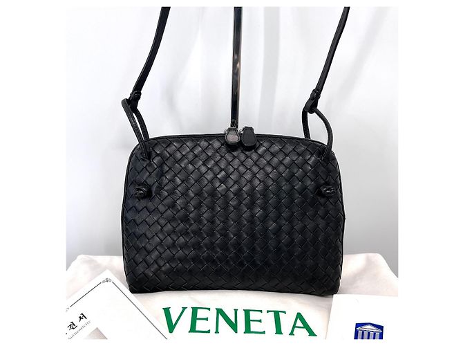 Bottega Veneta Borsa a tracolla Intrecciato Nodini Nera Nero - vista 3