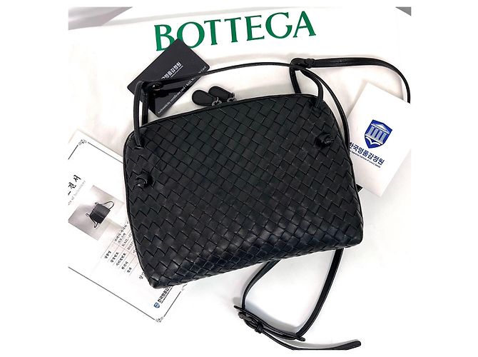 Bottega Veneta Borsa a tracolla Intrecciato Nodini Nera Nero - vista 4