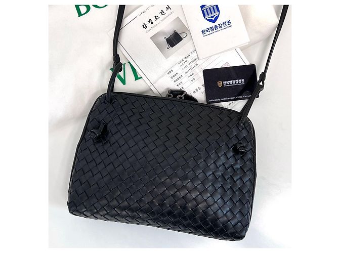 Bottega Veneta Borsa a tracolla Intrecciato Nodini Nera Nero - vista 5