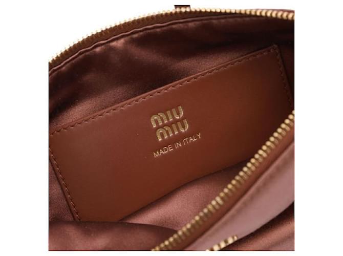 Miu Miu Mini Pouch in Satin Rosso - vista 11