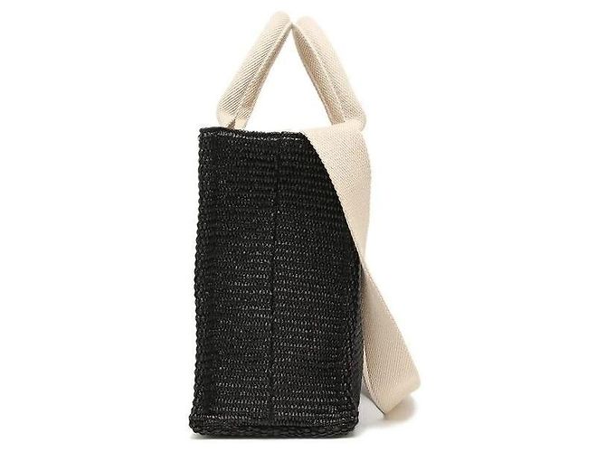 Marni Piccola borsa tote in rafia nera Nero - vista 5