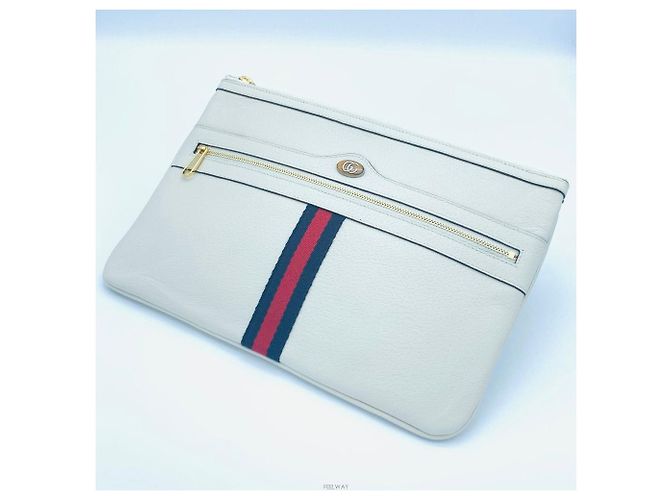 Gucci Clutch Ophidia Stripe White Bianco - vista 3