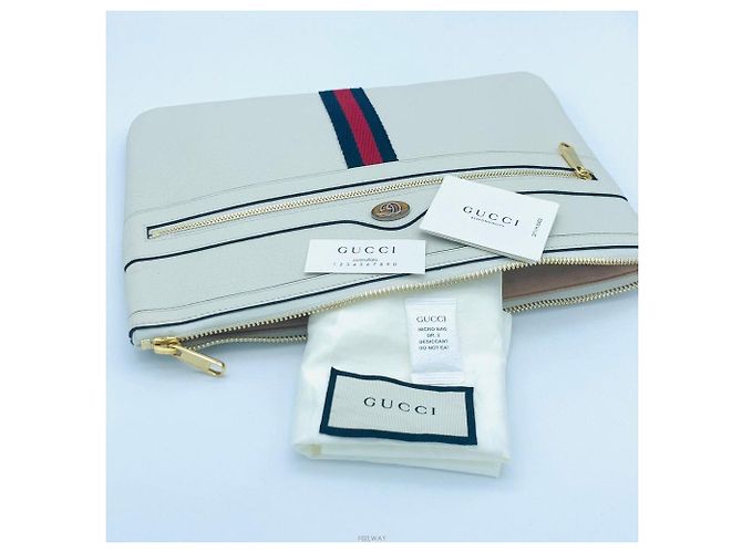Gucci Clutch Ophidia Stripe White Bianco - vista 5