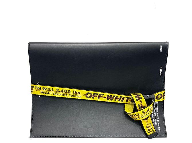 Off White Clutch Porta Documenti con Logo Nero - vista 2