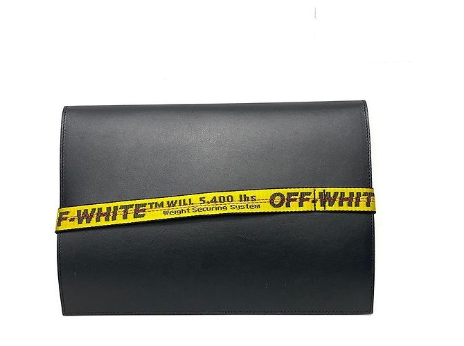 Off White Clutch Porta Documenti con Logo Nero - vista 9