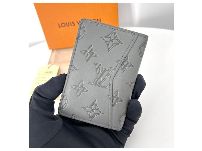 Louis Vuitton Monogram Shadow Organizer Card Holder Gray Brown - view 3