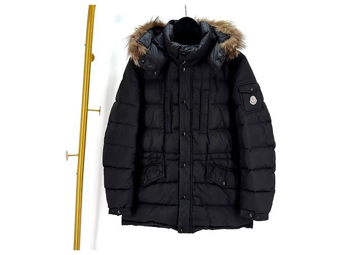 Jaqueta acolchoada Moncler Riviere com capuz Preto - vista 2
