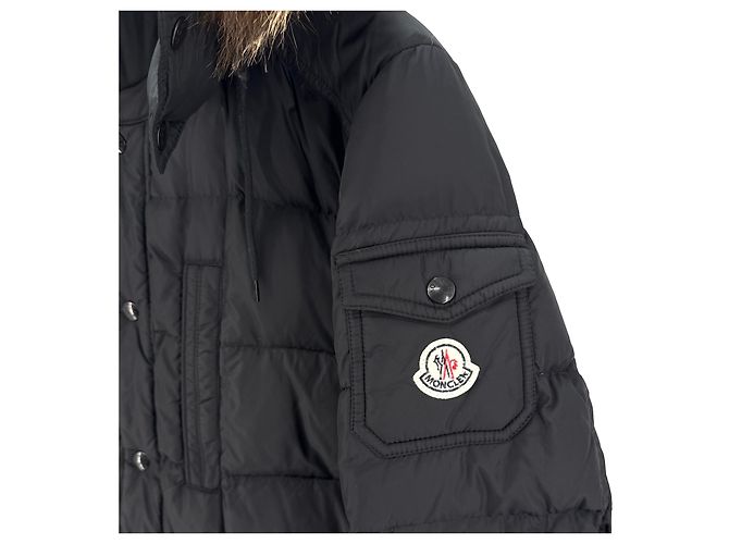 Jaqueta acolchoada Moncler Riviere com capuz Preto - vista 9