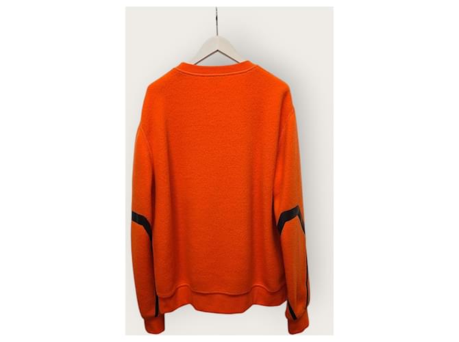 Hermès Kaschmirstrickpullover mit orangefarbenem Lederpatch-Detail - Ansicht 3
