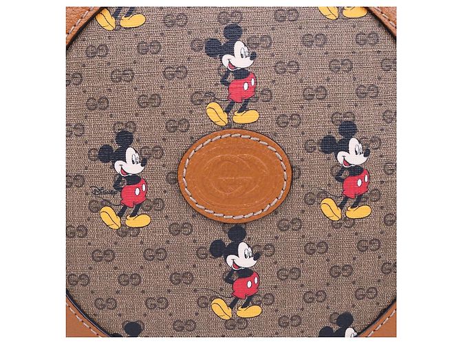 Gucci Mini borsa a tracolla rotonda Mickey Mouse Marrone - vista 2
