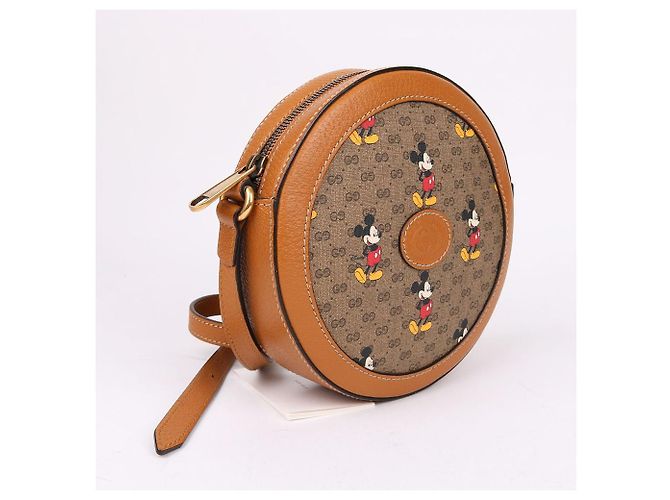 Gucci Mini borsa a tracolla rotonda Mickey Mouse Marrone - vista 4