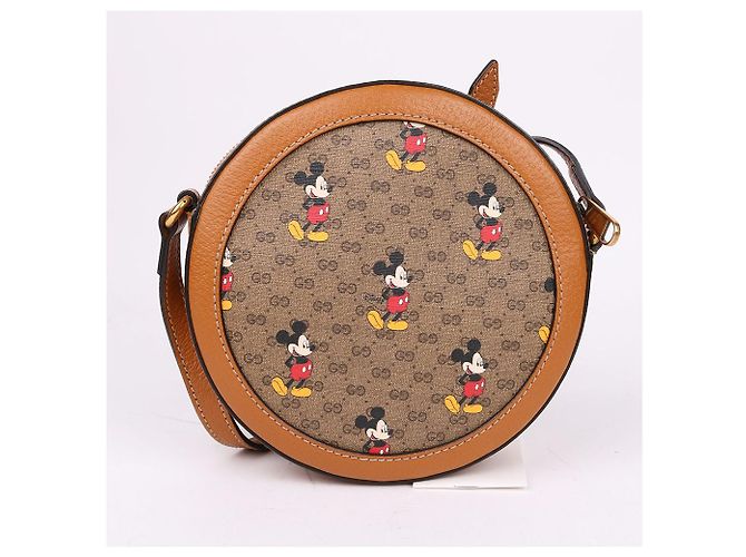Gucci Mini borsa a tracolla rotonda Mickey Mouse Marrone - vista 5