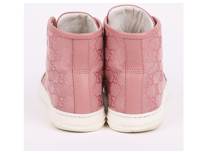Gucci Sneakers alte in tela rosa - vista 7