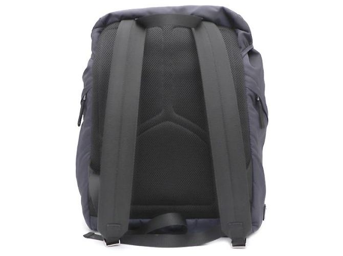Prada Zaino unisex Tesuto Fabric One Pocket Silver Logo Flap Blu - vista 13