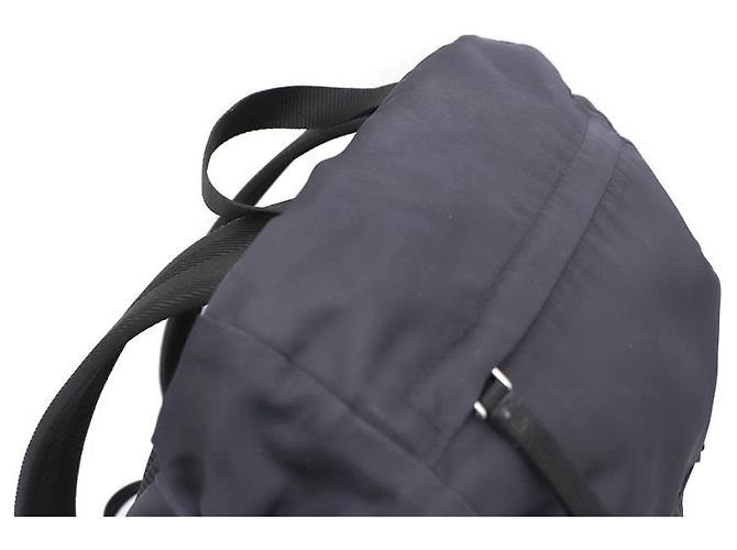 Prada Zaino unisex Tesuto Fabric One Pocket Silver Logo Flap Blu - vista 14