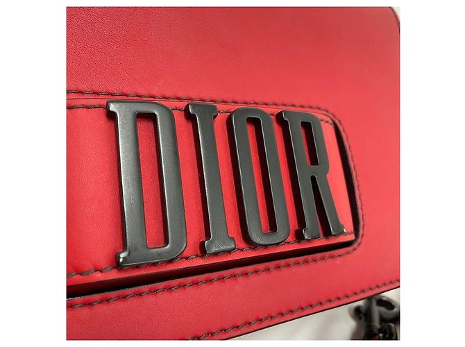Dior Borsa a tracolla con patta Christian Leather Revolution Rosso - vista 3