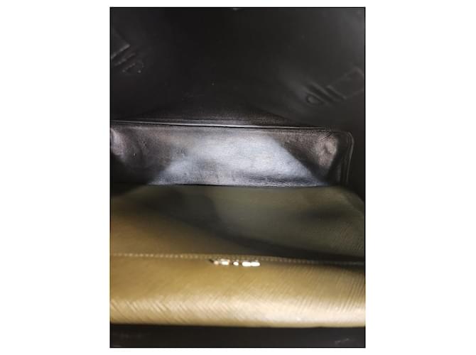Prada Double Saffiano Khaki Grey Marrone - vista 13