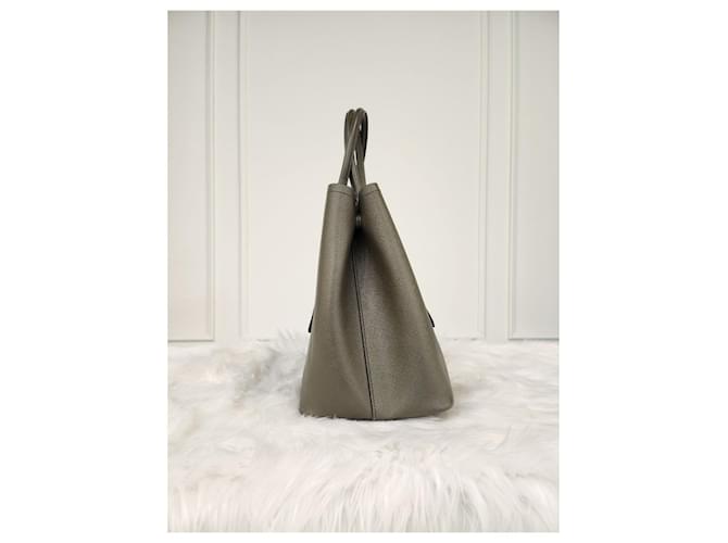 Prada Double Saffiano Khaki Grey Marrone - vista 3
