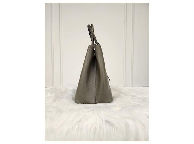 Prada Double Saffiano Khaki Grey Marrone - vista 4