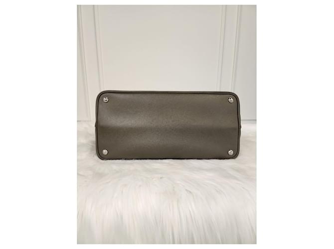 Prada Double Saffiano Khaki Grey Marrone - vista 5