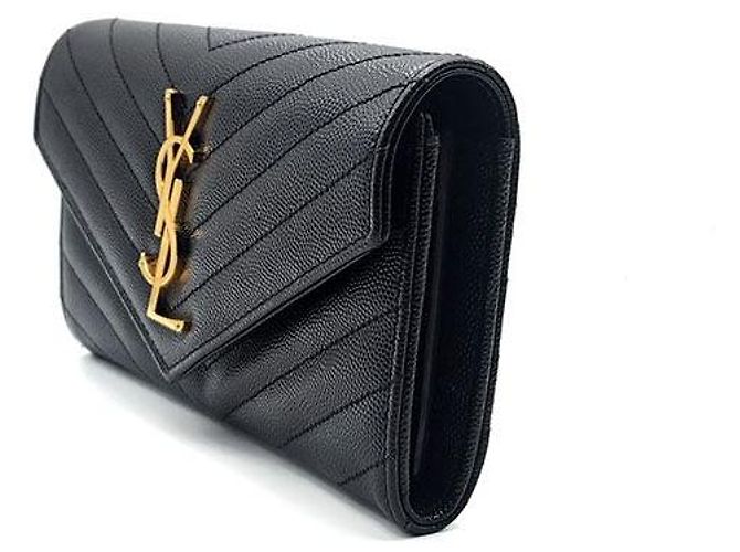 Saint Laurent Monogram Cassandra Matelassé Long Wallet Schwarz - Ansicht 2