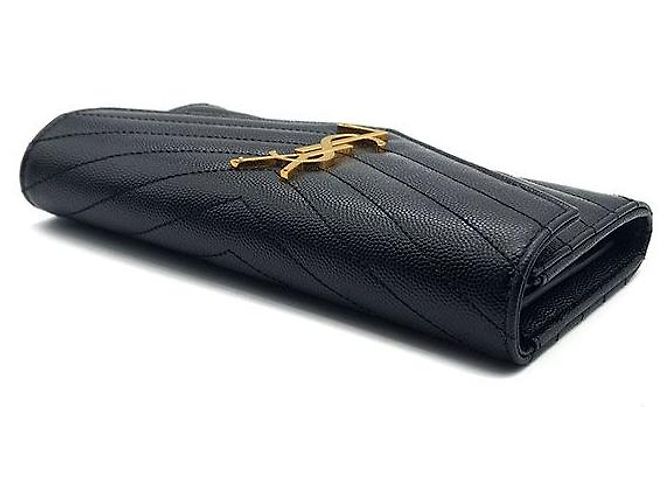 Saint Laurent Monogram Cassandra Matelassé Long Wallet Schwarz - Ansicht 4