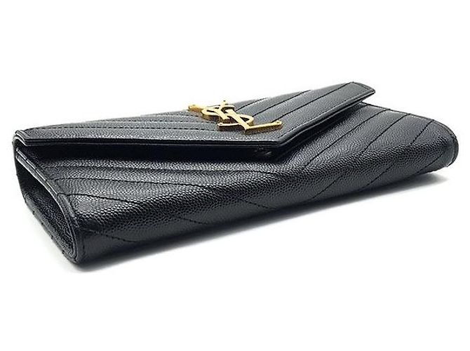 Saint Laurent Monogram Cassandra Matelassé Long Wallet Schwarz - Ansicht 5