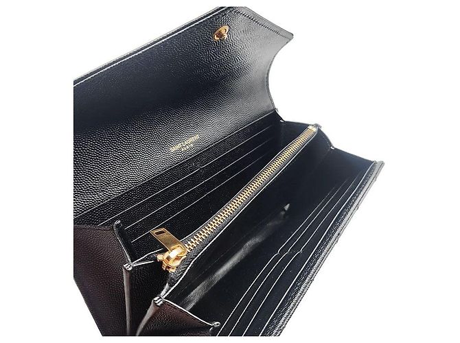 Saint Laurent Monogram Cassandra Matelassé Long Wallet Schwarz - Ansicht 6