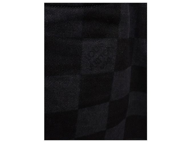 Louis Vuitton Vaqueros de denim y tejido Damier negro - vista 3